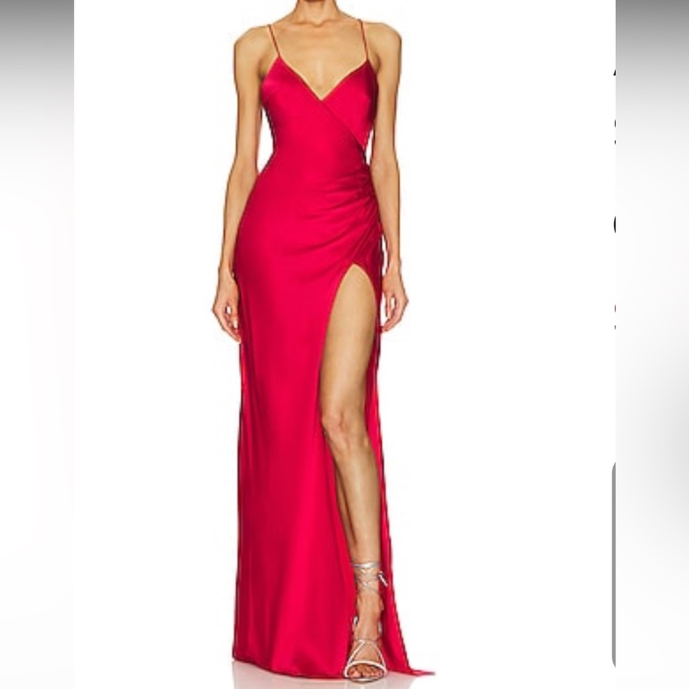 Amina Silk Dress in Red
